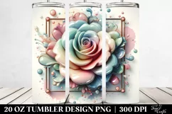 Rose Watercolor Splash 20 Oz Tumbler Product Image 2