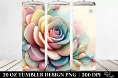Rose Watercolor Splash 20 Oz Tumbler Product Image 2