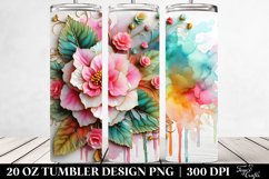 Watercolor Begonia Tumbler Product Image 2