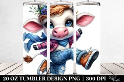 Cute Baby Cow Drawing Tumbler Product Image 2