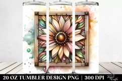 Stained Sunflower Watercolor Splash 20 Oz Tumbler Product Image 2