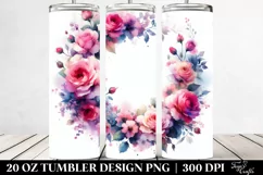 Vibrant Pink Rose Frame | 20 Oz Tumbler Product Image 2