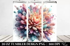 Abstract Chrysanthemum Watercolor 20 Oz Tumbler Product Image 2