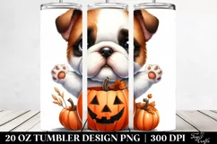 Bulldog with Jack-o-Lantern PNG Product Image 2