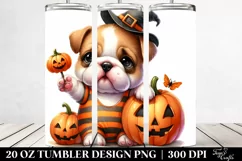 Bulldog with Jack-o-Lantern PNG Product Image 2