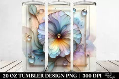 Abstract Pansy Watercolor 20 Oz Tumbler Product Image 2