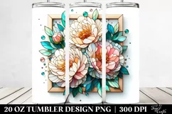 Pastel Wooden Stained Peonies 20 Oz Tumbler Product Image 2