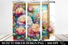 Stained Peonies Watercolor Splash 20 Oz Tumbler Product Image 2