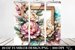 Stained Peonies Watercolor Splash 20 Oz Tumbler Product Image 2