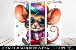 Vibrant Drawing Cute Baby Mouse | 20 oz Tumbler Product Image 2