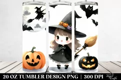 Witch Watercolor Clipart 20 Oz Tumbler Product Image 2