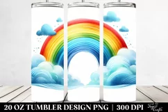 Colorful Vibrant Rainbow Clouds 20 oz Tumbler Product Image 2