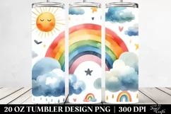 Colorful Vibrant Rainbow Clouds 20 oz Tumbler Product Image 2