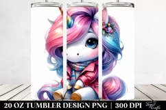 Cute Sitting Unicorn Clipart, High-Res 20 Oz Tumbler Product Image 2