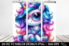 Cute Sitting Unicorn Clipart, High-Res 20 Oz Tumbler Product Image 2