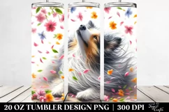 Dog Tumbling with Spring Petals | 20 Oz Tumbler Product Image 2