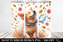 Dog Tumbling with Spring Petals | 20 Oz Tumbler Product Image 2