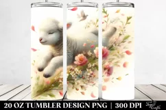 Lamb Tumbling with Spring Petals | 20 Oz Tumbler Product Image 2