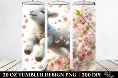Lamb Tumbling with Spring Petals | 20 Oz Tumbler Product Image 2