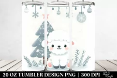 Cute Baby Lamb with Christmas Tree Clipart 20 Oz Tumbler Product Image 2