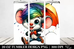 Vibrant Drawing Cute Baby Mouse | 20 oz Tumbler Product Image 2