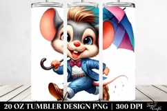 Vibrant Drawing Cute Baby Mouse | 20 oz Tumbler Product Image 2