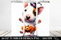 Enthusiastic Bull Terrier Halloween Clipart PNG Product Image 2