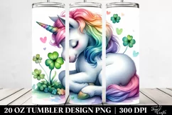 Baby Unicorn Clover. 20 oz Tumbler Design Product Image 2