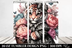 Baby Tiger Gothic Peonies Tumbler Product Image 2