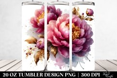 Watercolor Peonies Tumbler Product Image 2