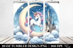 Cute Unicorn Pirouetting on Crescent Moon | 20 Oz Tumbler Product Image 2