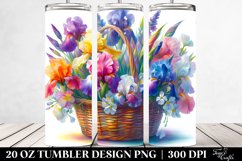 Watercolor Basket Iris Tumbler Product Image 2