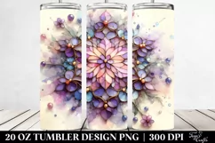 Stained Lilac Watercolor Splash 20 Oz Tumbler Product Image 2
