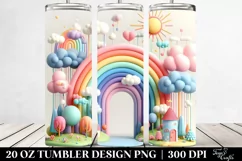Colorful Wimsical Rainbow Clouds 20 oz Tumbler Product Image 2