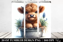 Cute Highland Cow Pot Tumbler Product Image 2