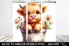 Cute Highland Cow Pot Tumbler Product Image 2