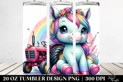 Baby Unicorn Tractor Design. 20 oz Tumbler Product Image 2