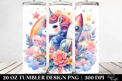 Baby Unicorn Rocket Ship. 20 oz Tumbler Design Product Image 2