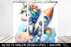 Baby Unicorn Rocket Ship. 20 oz Tumbler Design Product Image 2