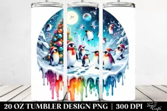 Vibrant Christmas Penguins | 20 Oz Tumbler Product Image 2