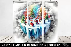 Vibrant Christmas Penguins | 20 Oz Tumbler Product Image 2