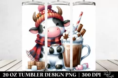Little Cow with Hot Cocoa PNG Product Image 2