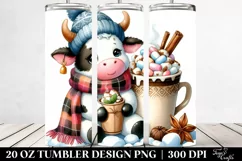 Little Cow with Hot Cocoa PNG Product Image 2