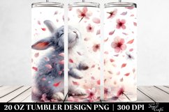 Rabbit Tumbling with Spring Petals | 20 Oz Tumbler Product Image 2