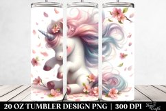 Unicorn Tumbler, 20 oz Skinny Tumbler Wrap Product Image 2