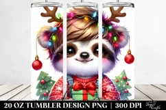 Cute Baby Sloth with Christmas Lights, Transparent PNG Product Image 2