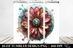Abstract Stained Zinnia | 20 Oz Tumbler Product Image 2