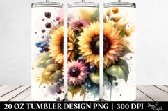 Vibrant Sunflower Watercolor Tumbler | 20 oz Tumbler Product Image 2