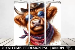 Highland Cow Bandana Tumbler Product Image 2