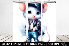 Funny Baby Mouse, Vibrant Drawing | 20 oz Tumbler Product Image 2